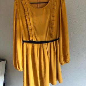 Mustard long sleeve dress